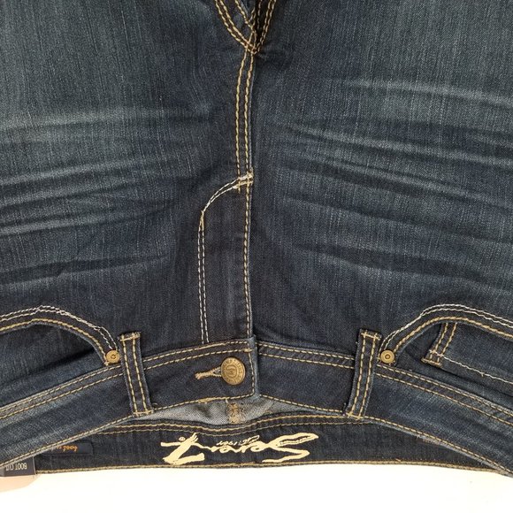 Seven 7 Womens Jeans Size 16 Bootcut Mid Rise Dark Wash Blue Denim Sz 16  34 x33 - Picture 4 of 5